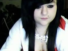 Cute Webcam Emo Chick Flashes And Fingers Her Twat For Me